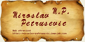Miroslav Petrušević vizit kartica